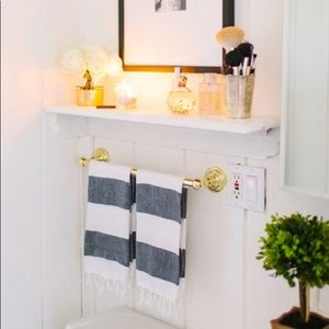 West Elm Hammas stripe hand towels. Set of 2. 100% cotton